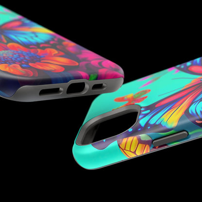 Vivid Butterfly & Floral Burst - MagSafe iPhone Case