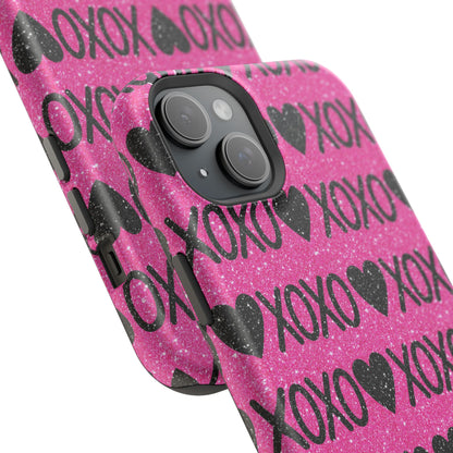 XOXO Glitter Hearts MagSafe Case