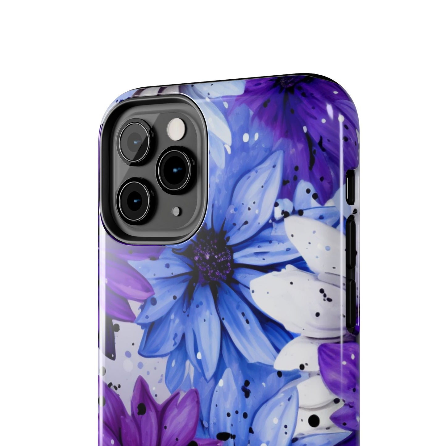 Vibrant Purple & Blue Floral Splash - iPhone Series Case