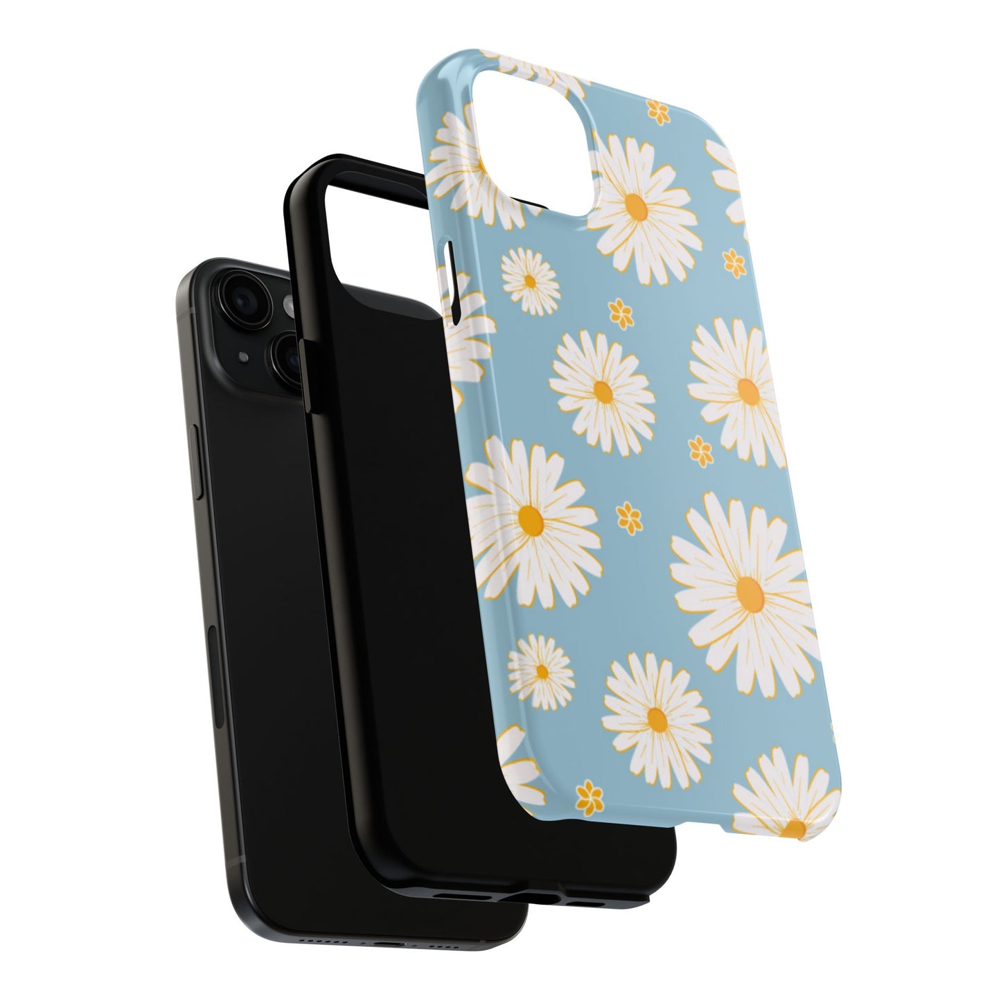 Bright Daisy iPhone Case – Light Blue Background, Shockproof and Slim Design - BOGO Cases