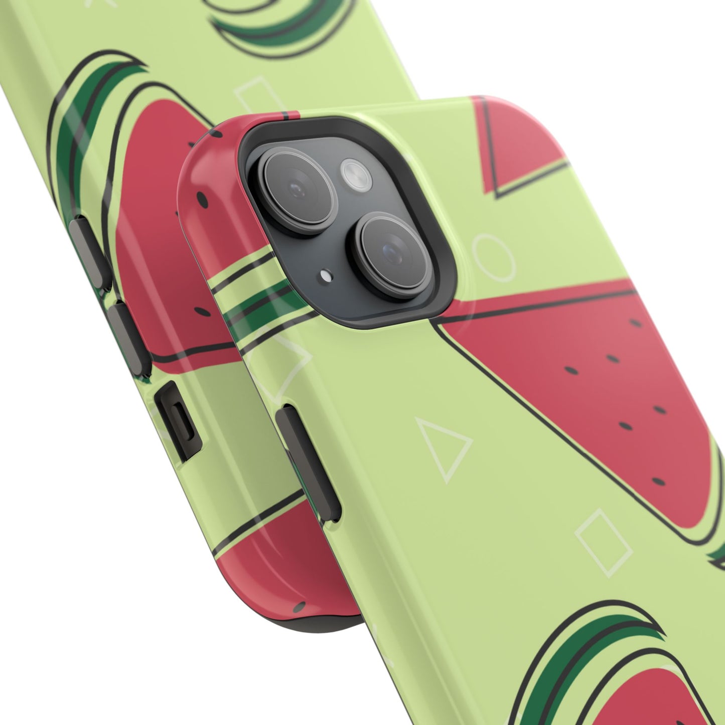 Watermelon Slice MagSafe iPhone Case – Fresh & Fun Design with Retro Geometric Pattern