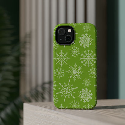 Green Snowflake Pattern – MagSafe iPhone Series Case