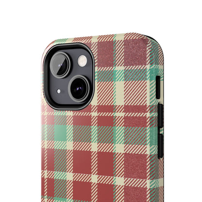 Red & Cream Vintage Plaid – Durable & Stylish iPhone Case