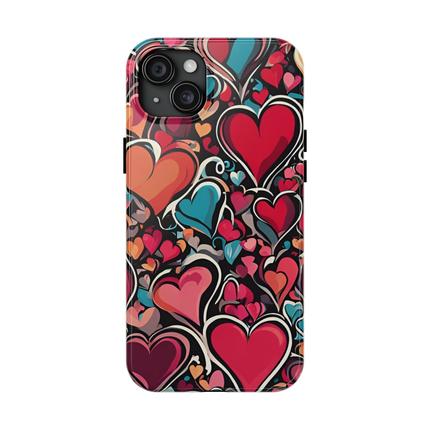 Vibrant Multicolor Heart Art – iPhone Case