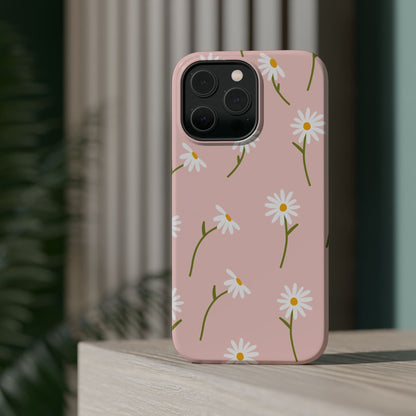 Daisy Delight Tough MagSafe iPhone Case – Cute Floral Design with Dual-Layer Protection