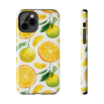 Sunny Citrus Grove Tough iPhone Case – Watercolor Orange Design, Dual - Layer Protection - BOGO Cases