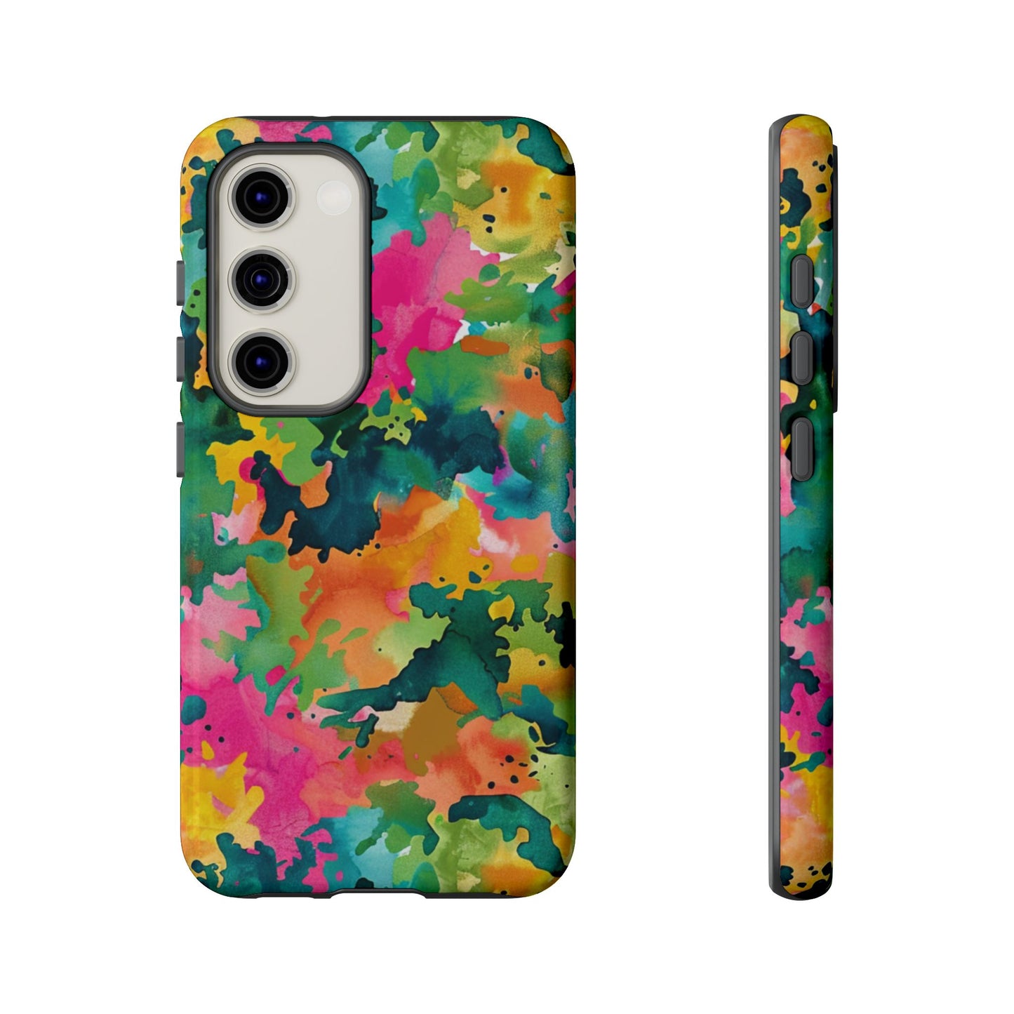 Vibrant Watercolor Splash Samsung Galaxy Case – Multicolor Abstract Artistic Design