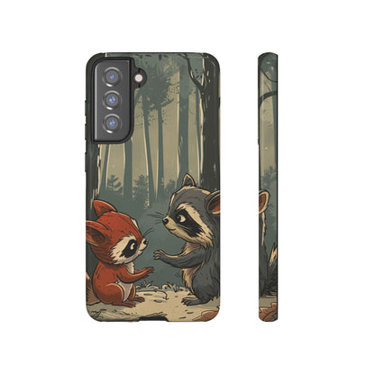 Whimsical Woodland Raccoons Phone Case