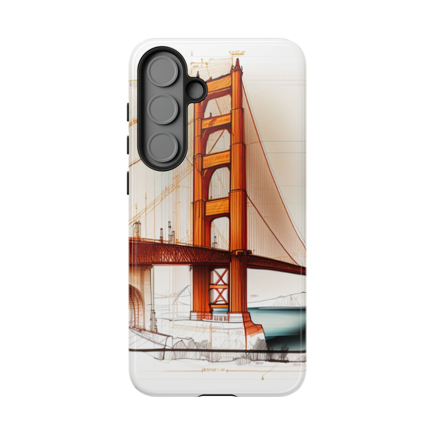 Golden Gate Bridge Samsung Galaxy Case - Architectural Sketch Design