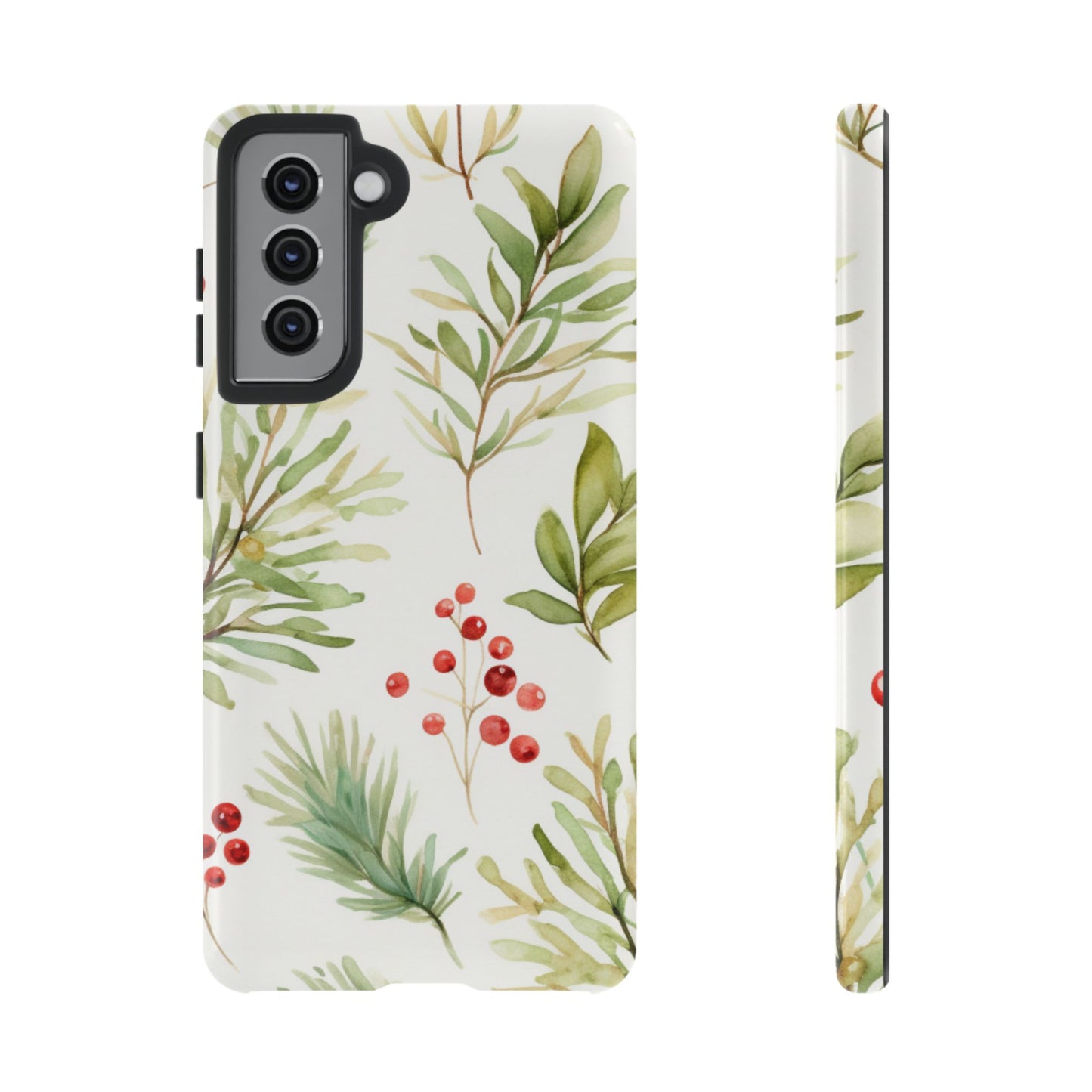 Winter Greenery & Berry Watercolor – Samsung Galaxy Series Case