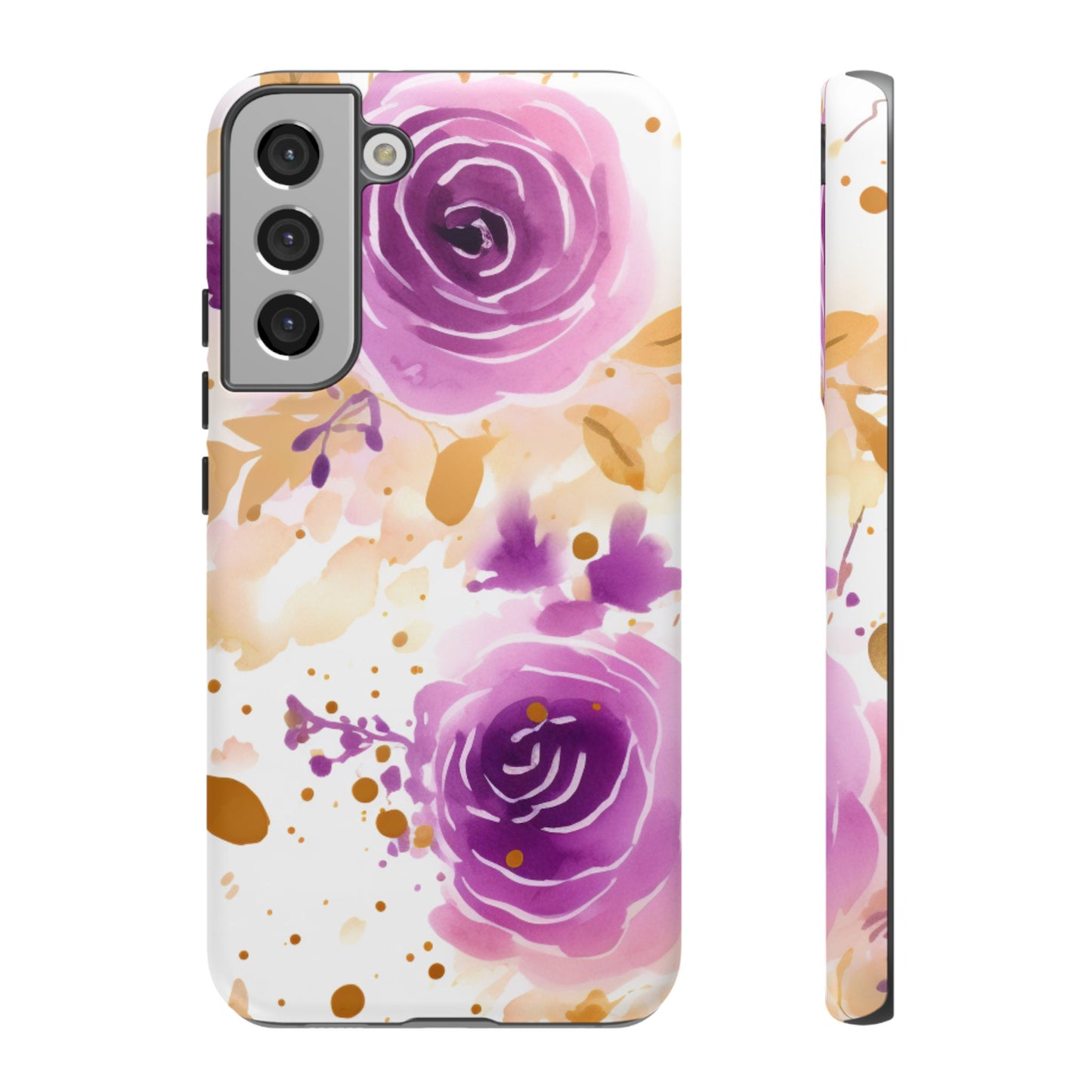 Soft Purple & Gold Floral Splash - Samsung Galaxy Series Case