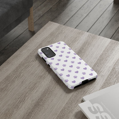 Paw Prints & Hearts – Samsung Galaxy Case, Cute and Durable Design