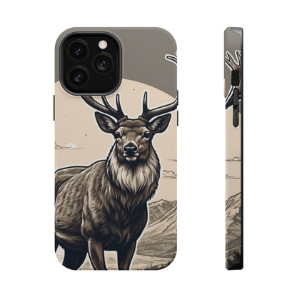 Monochrome Majesty – Regal Stag MagSafe iPhone Cases