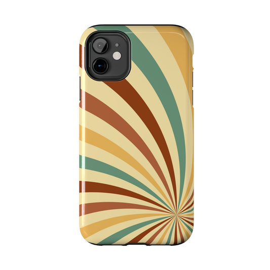 Earthy Retro Swirl iPhone Case – Dual-Layer Protection with 70s-Inspired Earth Tones