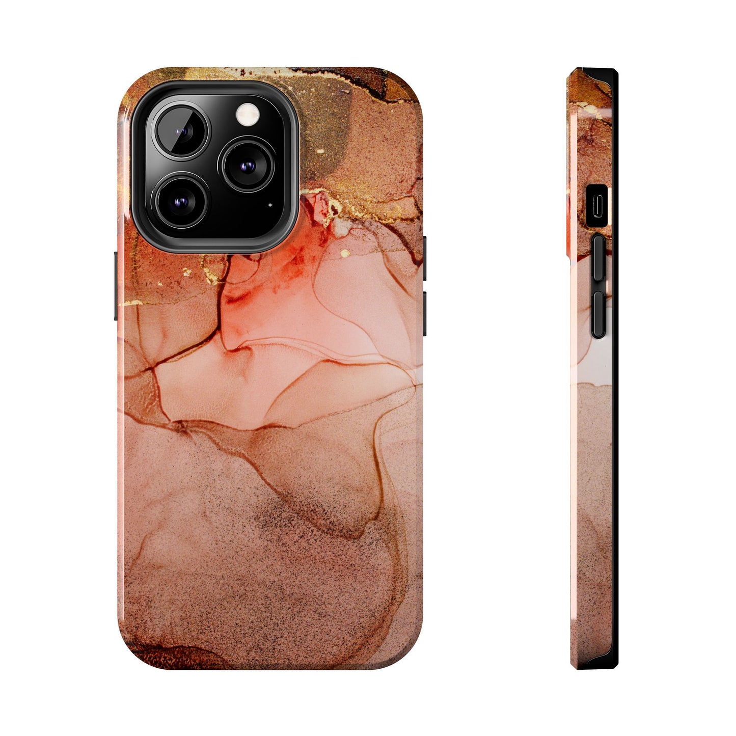 Ruby Red Marble Samsung Galaxy Case - Elegant Red Marble with Gold Accents