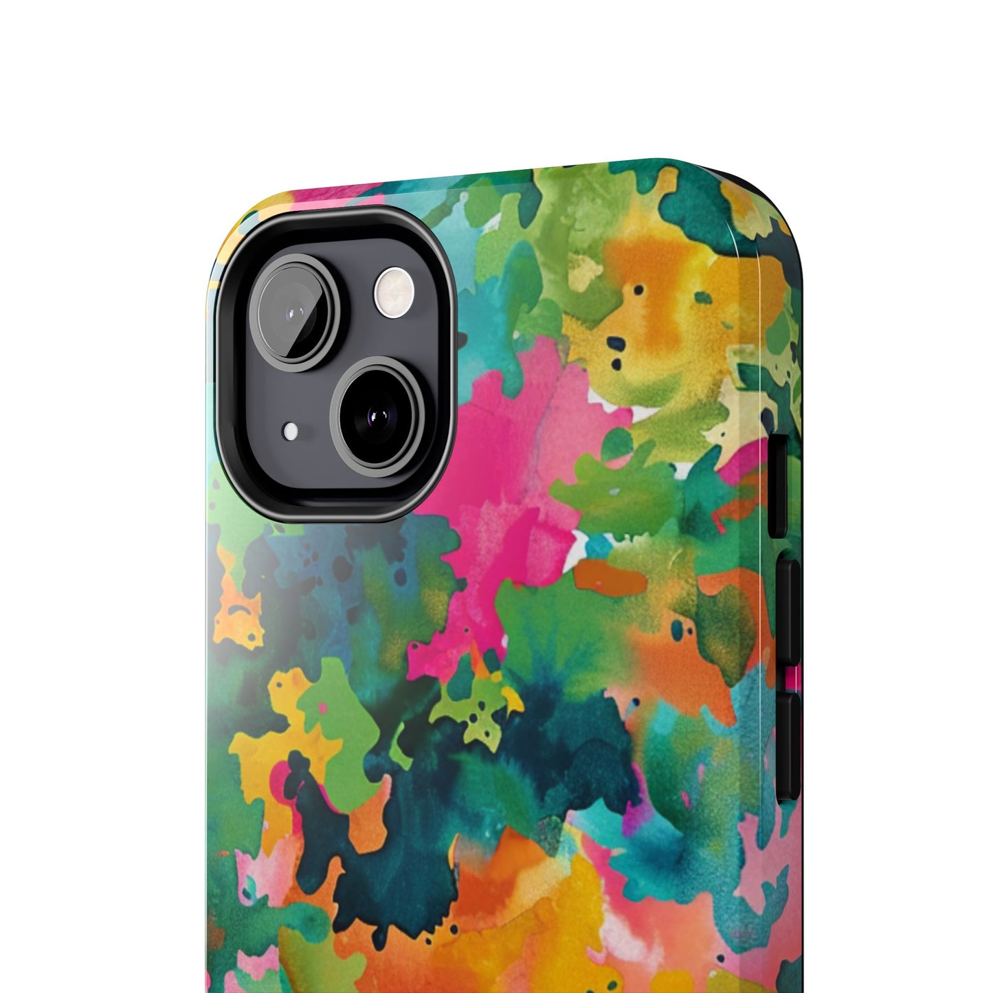 Vibrant Watercolor Splash iPhone Case – Bold Multicolor Artistic Design