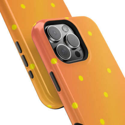 Sunset Gradient Polka Dots MagSafe iPhone Case – Shockproof, Matte Finish, Dual-Layer Protection