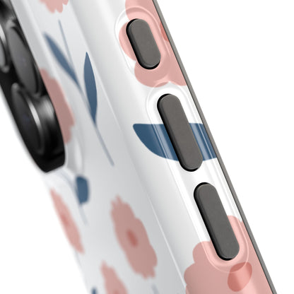 Playful Pink Floral Tough MagSafe  iPhone Case – Soft Pastel Design, Slim & Shockproof