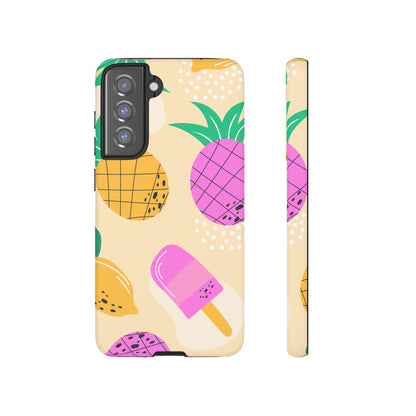 Tropical Pop Samsung Galaxy Case – Fun Pineapple & Lemon Design with Vibrant Summery Colors