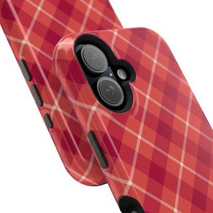 Red Plaid Crisscross – MagSafe iPhone Case