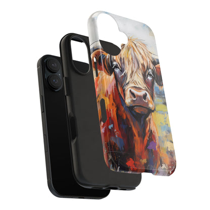 Cute Western Phone Case | Highland Cow | Robust Rocky Mountain-Inspired | Expressionism | Fresco