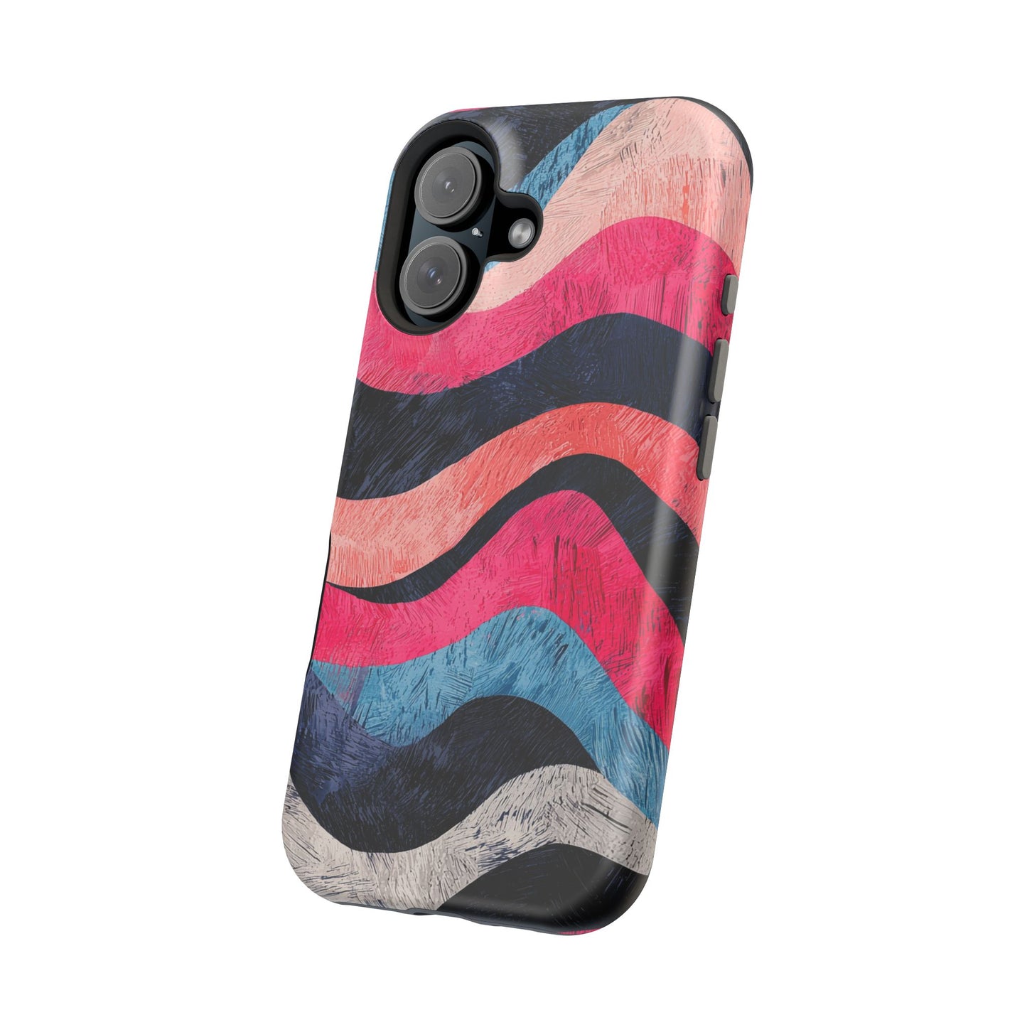 Abstract Wave Pattern MagSafe iPhone Case – Shockproof, Matte Finish, Dual-Layer Protection