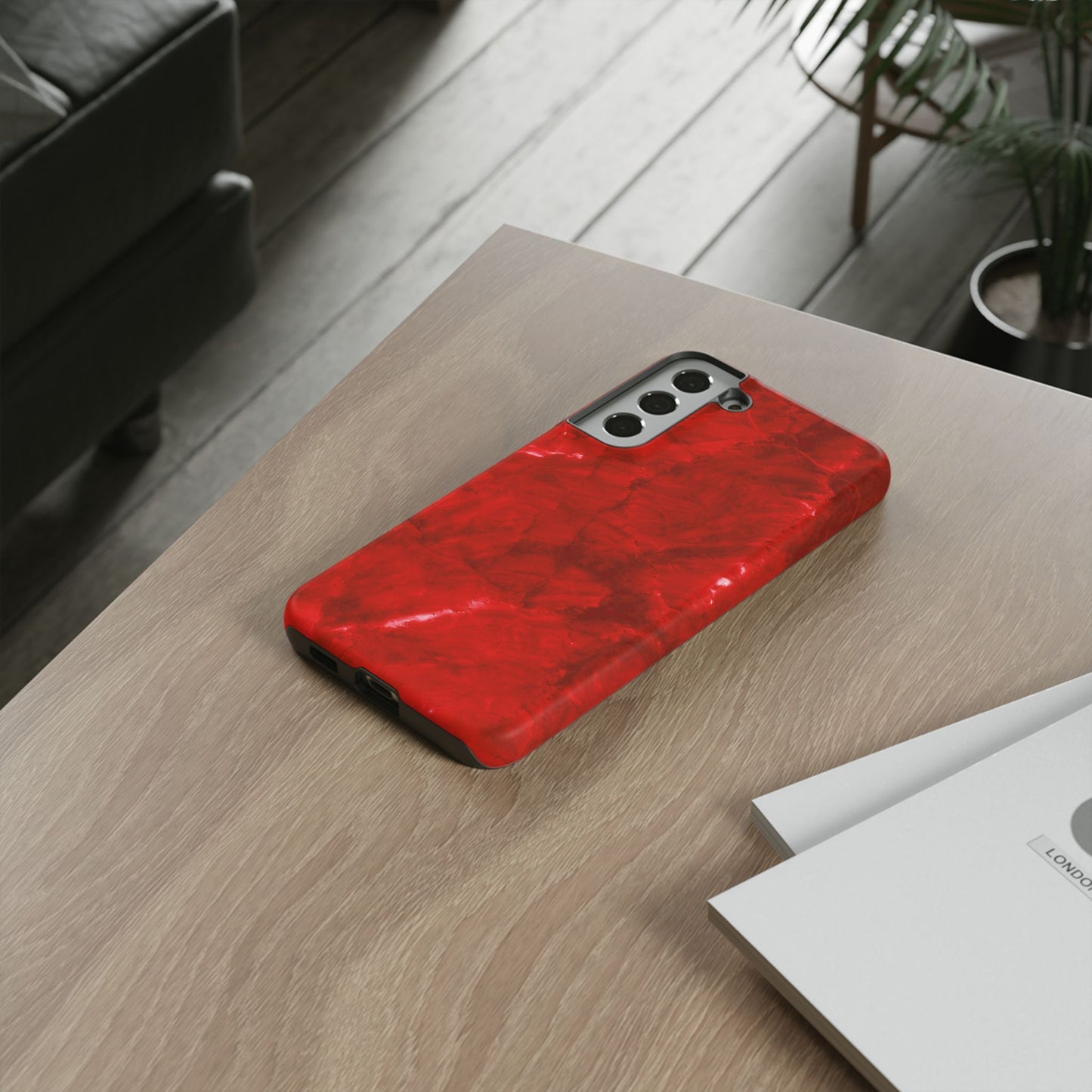 Bold Red Marble Samsung Galaxy Case – Luxe Modern Design with Vibrant Finish