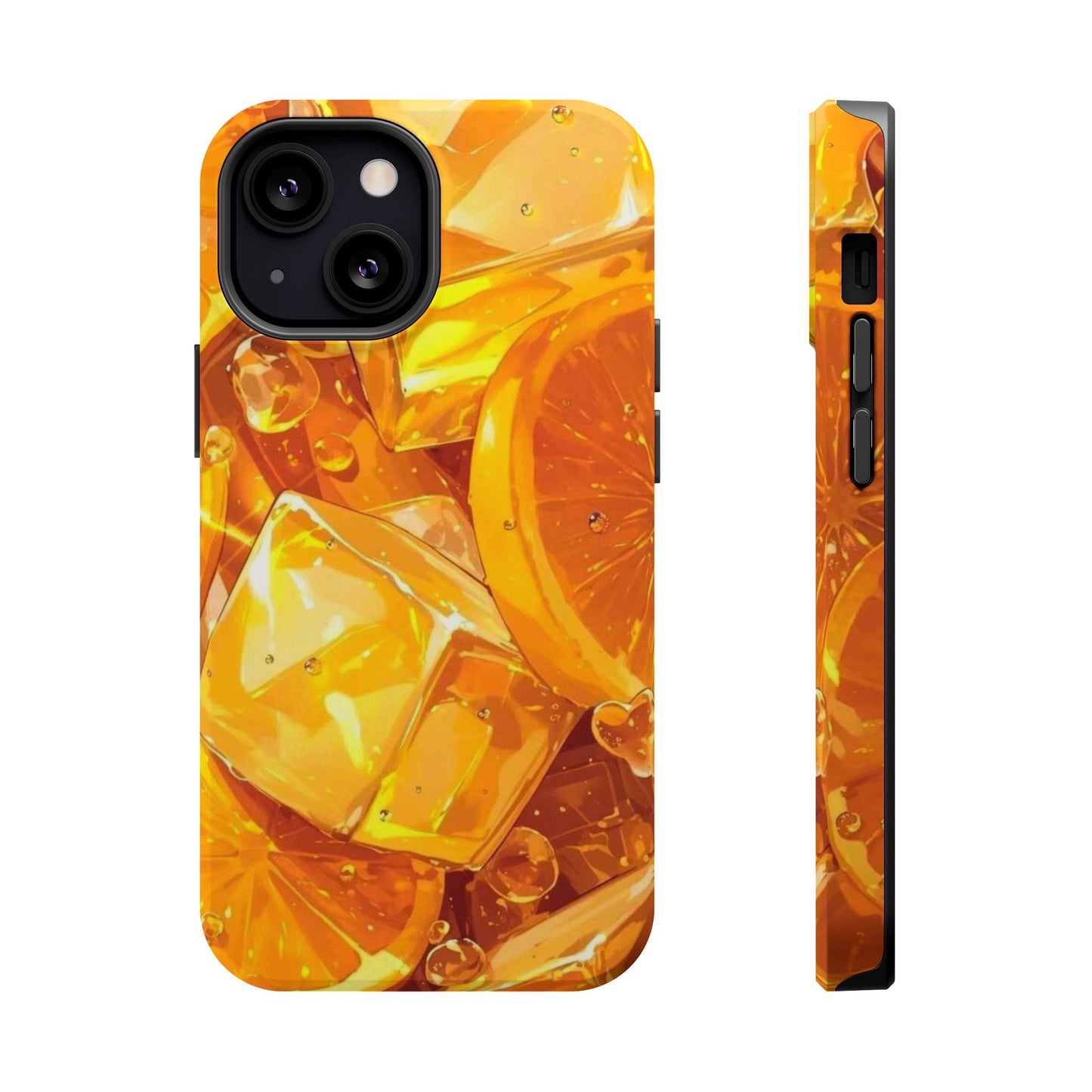 Citrus Splash MagSafe iPhone Case – Bright Orange Slices & Ice, Dual-Layer Protection