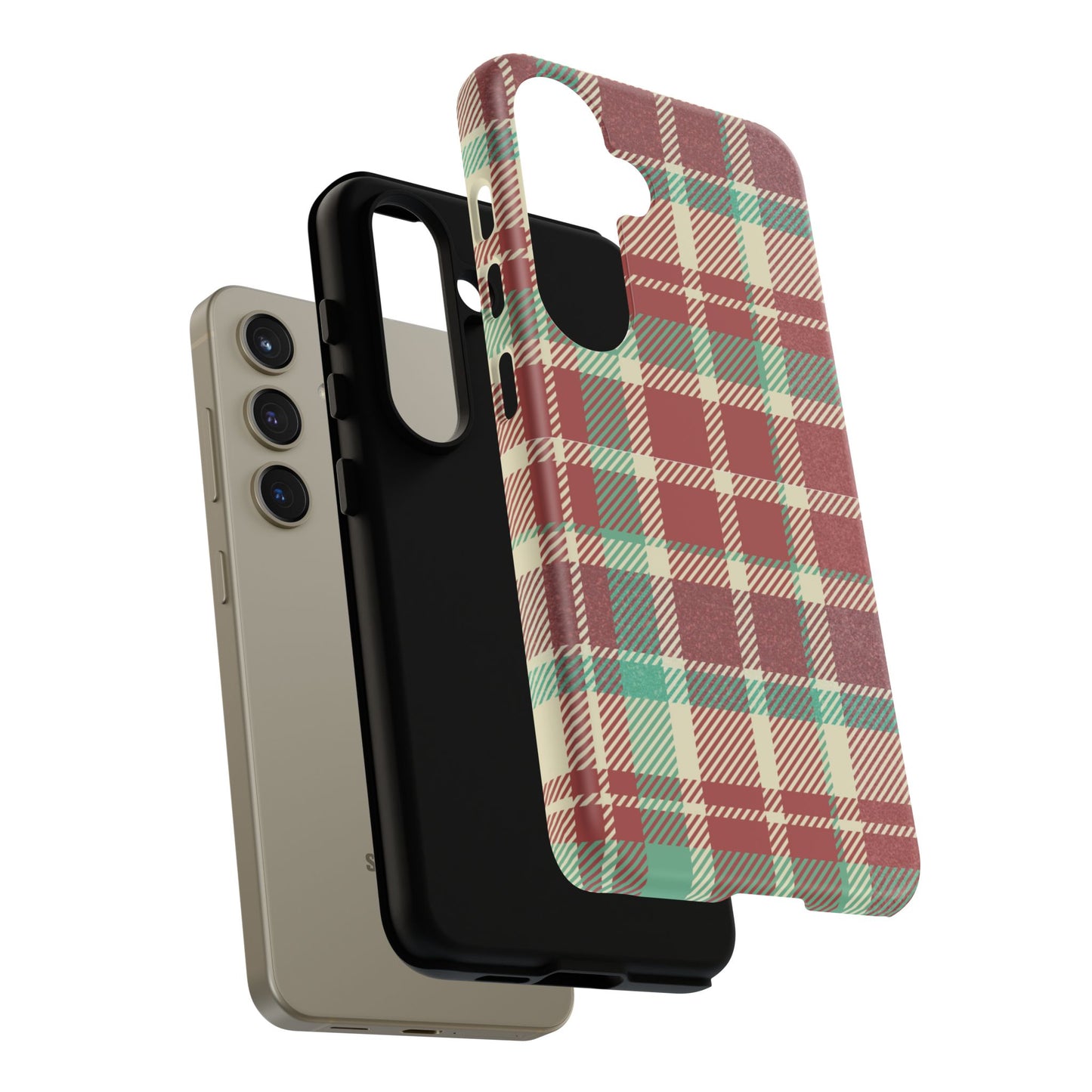 Vintage Plaid in Red & Cream – Samsung Galaxy Case with Timeless Style