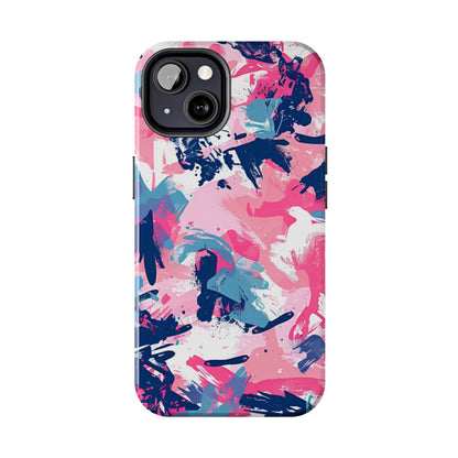 Vibrant Pink & Navy Abstract Splash – iPhone Case