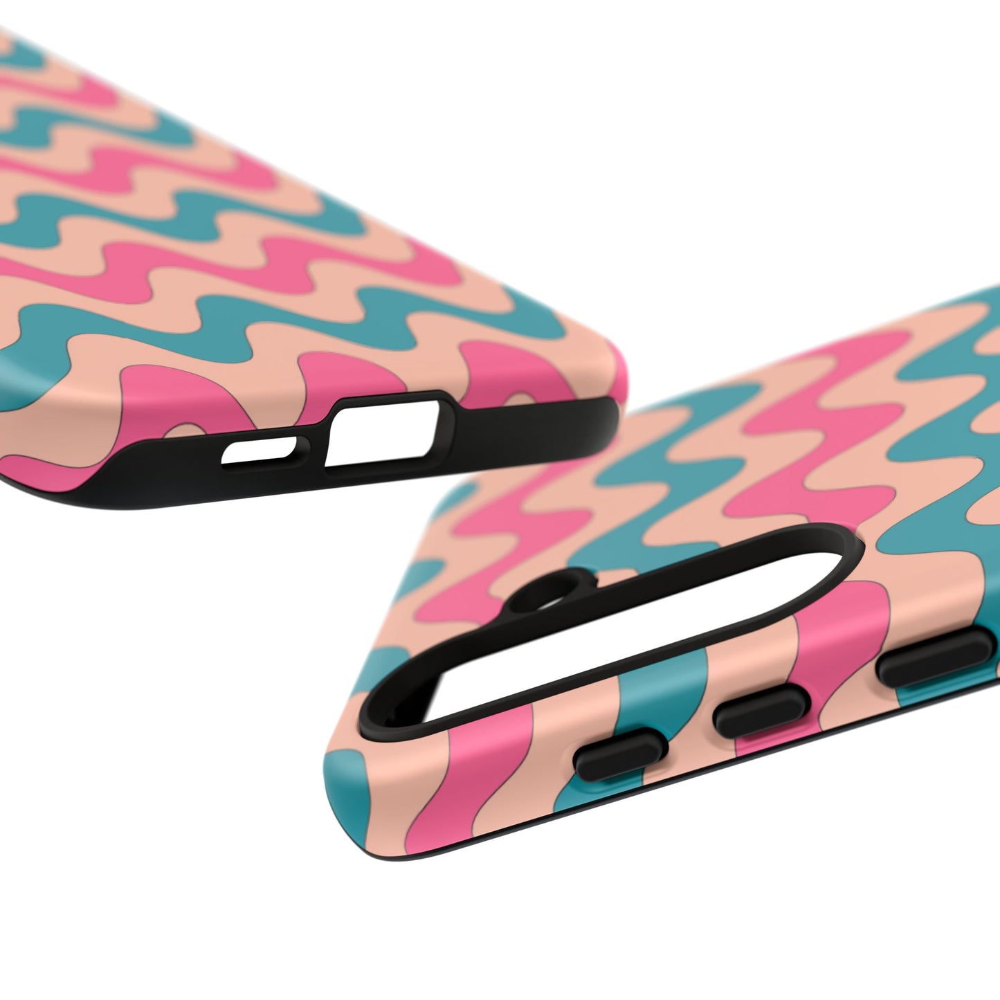 Retro Waves Pattern Samsung Galaxy Case – Shockproof Design with Dual-Layer Protection