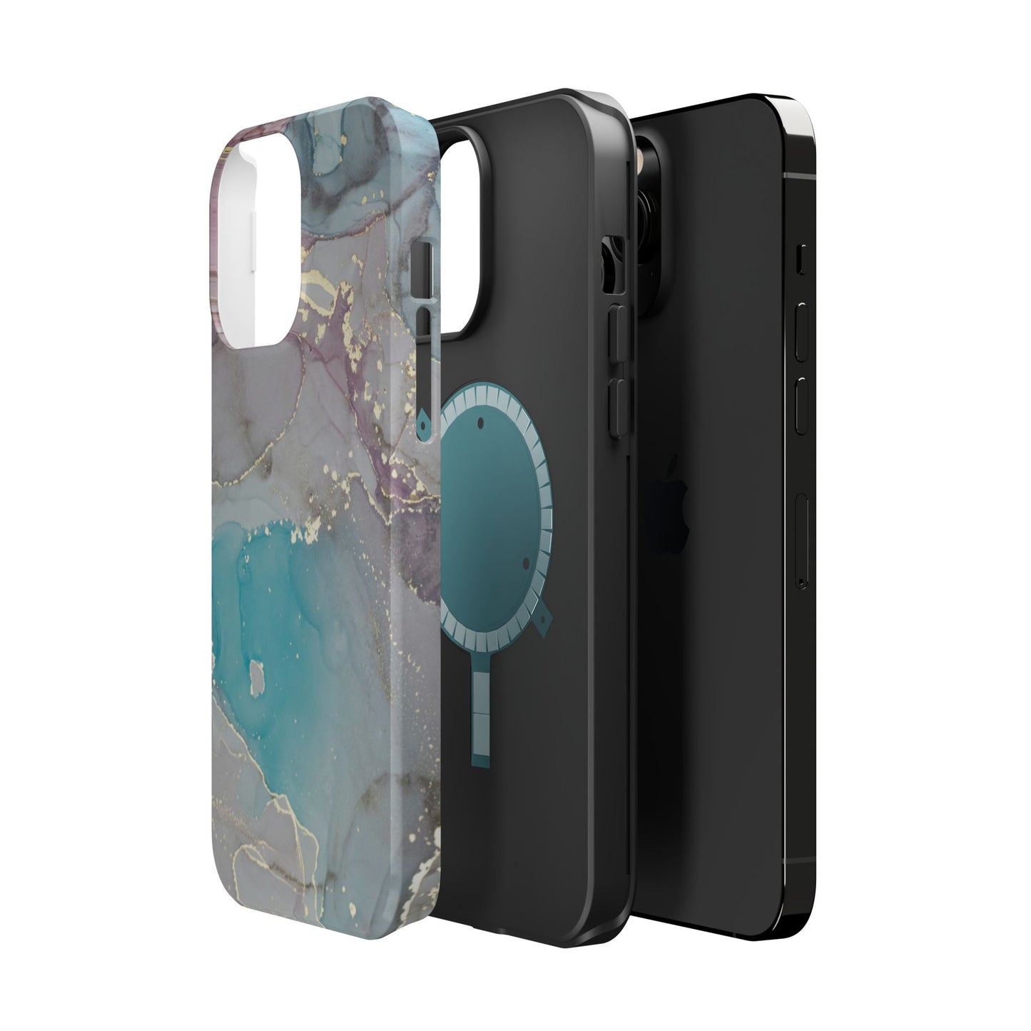 Sky Blue & Purple Marble Wave – MagSafe Case with Dreamy Marble Design