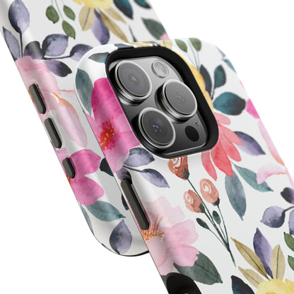 Blossoming Beauty – MagSafe Case with Pastel Floral Watercolor Design