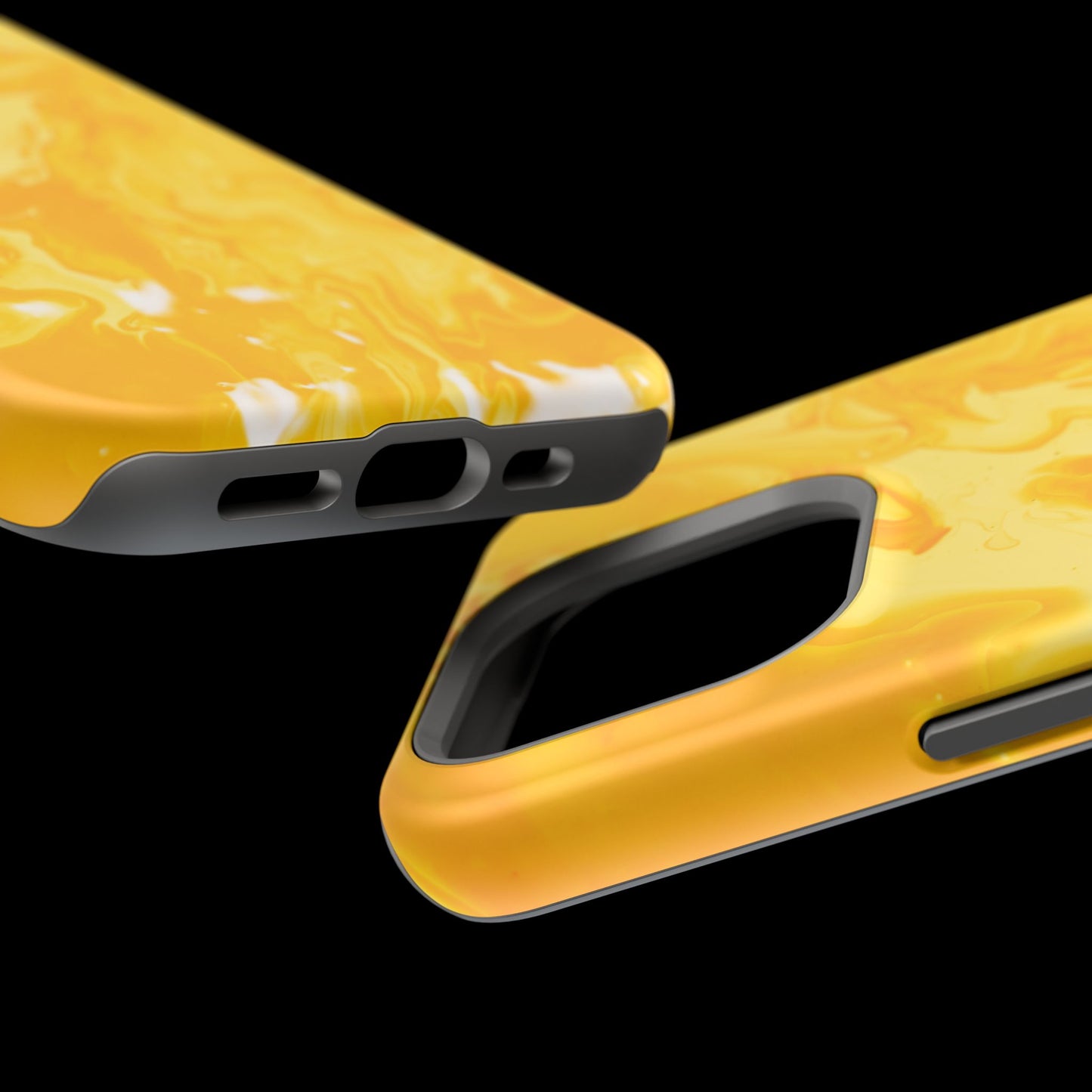 Luxe Yellow Marble MagSafe iPhone Case – Bold Golden Elegance with Magnetic Precision