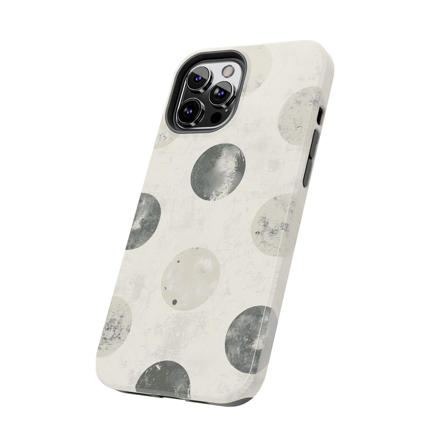 Vintage Polka Dot iPhone Case - Neutral Retro Protective Cover