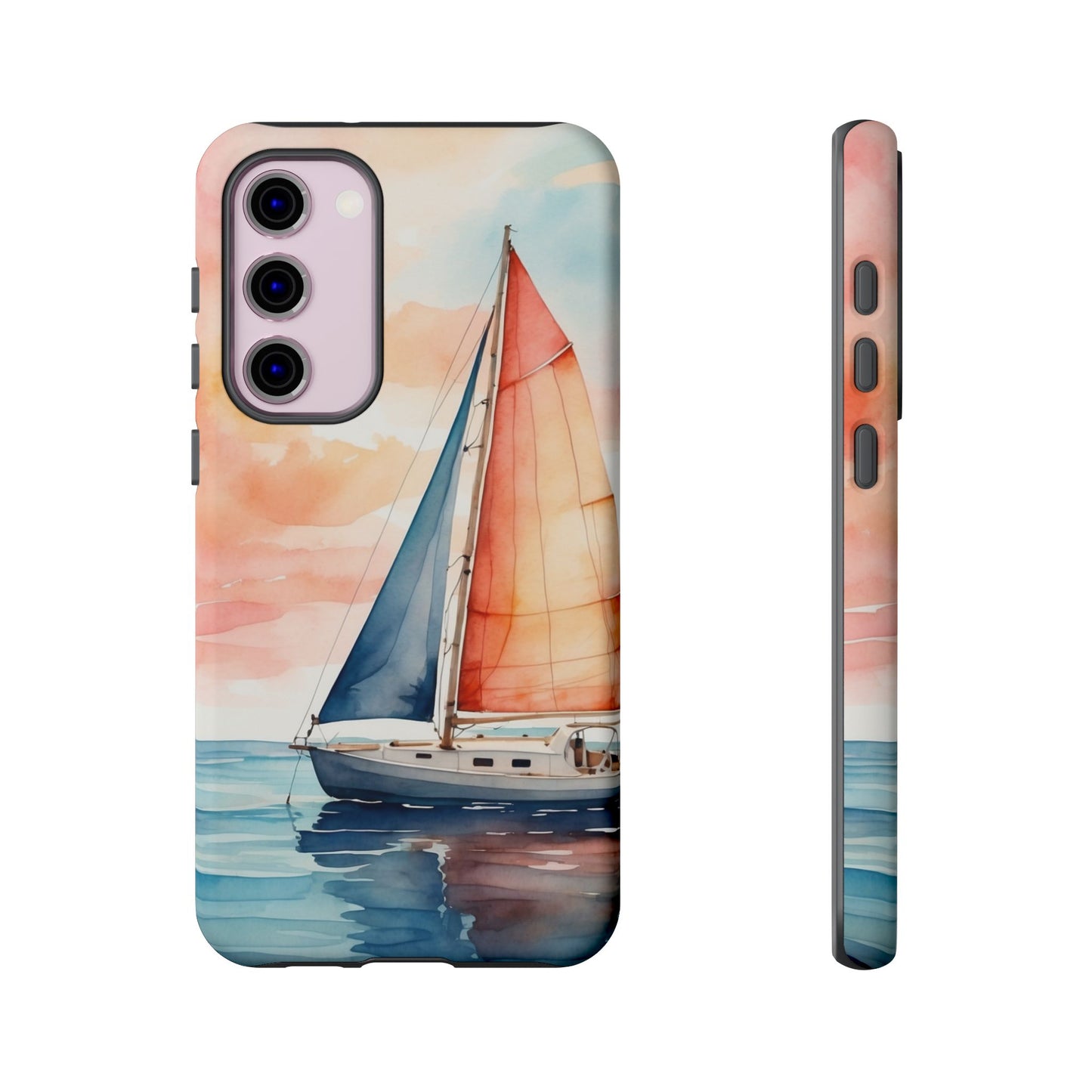 Sunset Sail Samsung Galaxy Case – Watercolor Sailboat and Sky Design