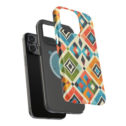 Harlequin Geometric MagSafe iPhone Case - Vibrant Abstract Protective Cover