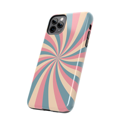 Vintage Pastel Swirl iPhone Case – Dual-Layer Protection with 70s-Inspired Design