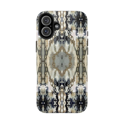 Abstract Marble - Metal Chain Pattern iPhone Case - Chic Protective Cover