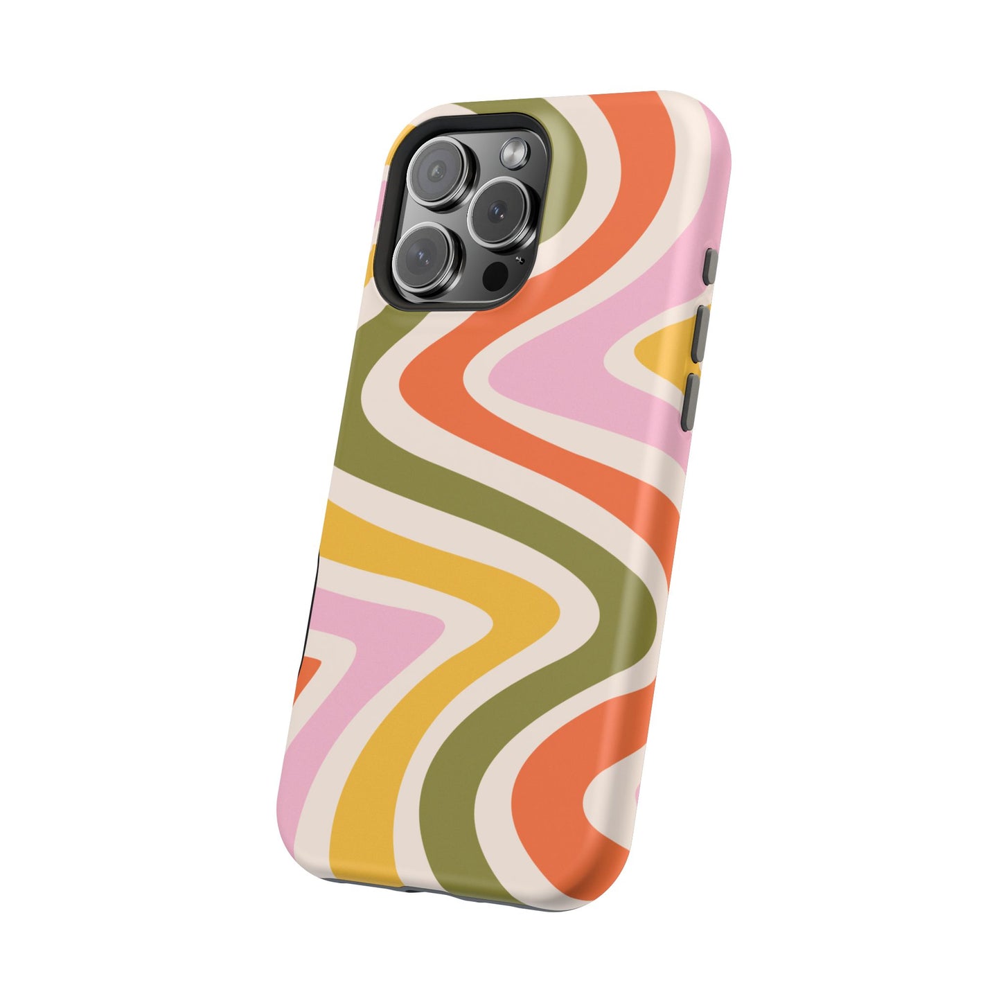 Retro Groove MagSafe iPhone Case – 70s-Inspired Design with Dual-Layer Protection