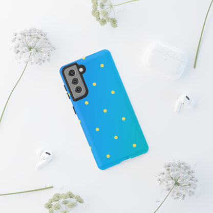 Blue Ocean Gradient Polka Dots Samsung Galaxy Case – Shockproof, Smooth Matte Finish, Dual-Layer Design