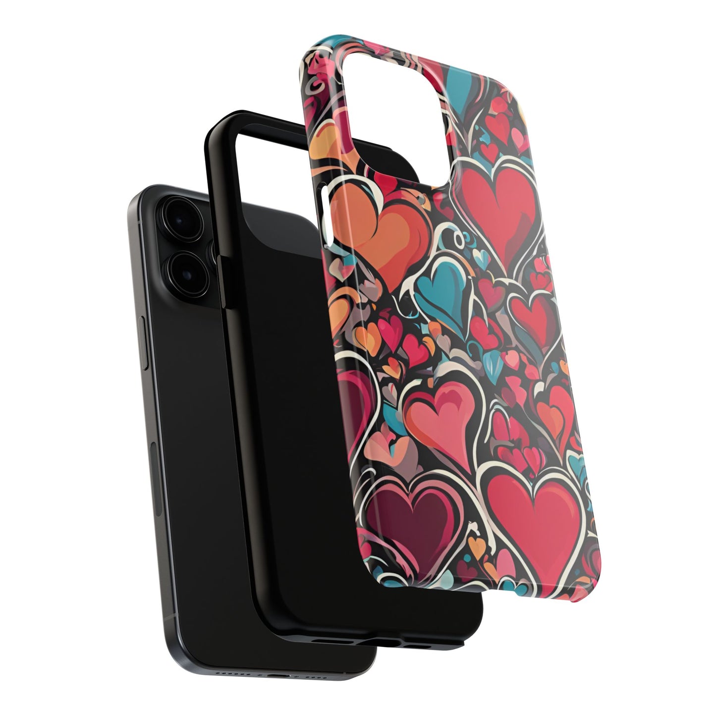 Vibrant Multicolor Heart Art – iPhone Case