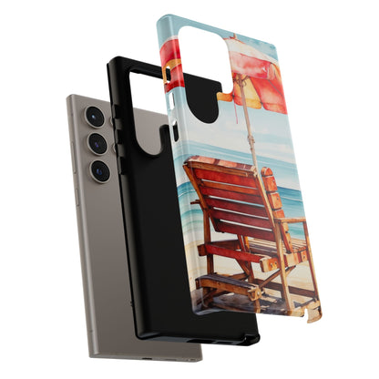 Beachfront Sunset Lounge Samsung Galaxy Case – Vibrant Watercolor Design