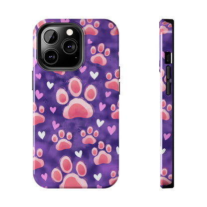 Bold Paw Print iPhone Case - Vibrant Pet-Themed Protective Cover