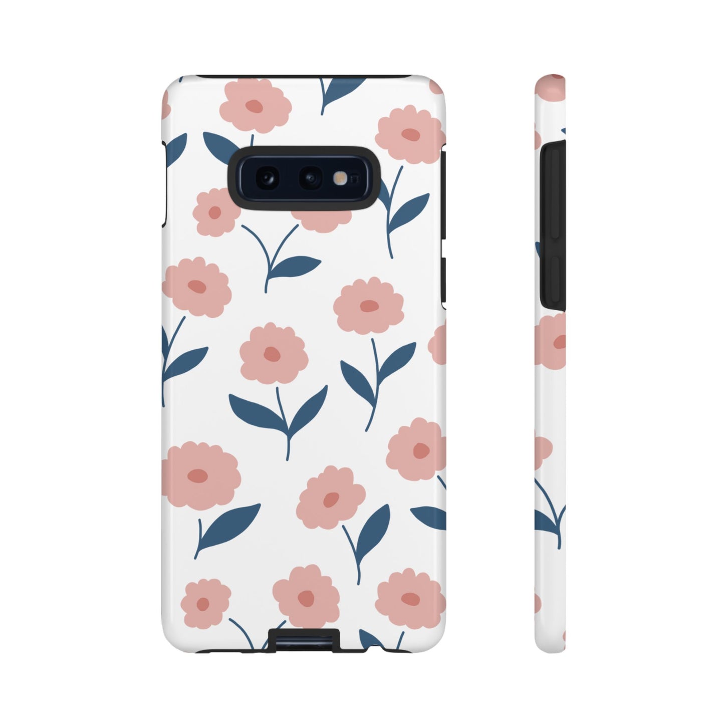 Playful Pink Floral Tough Samsung Galaxy Case – Soft Pastel Design, Slim & Shockproof - BOGO Cases