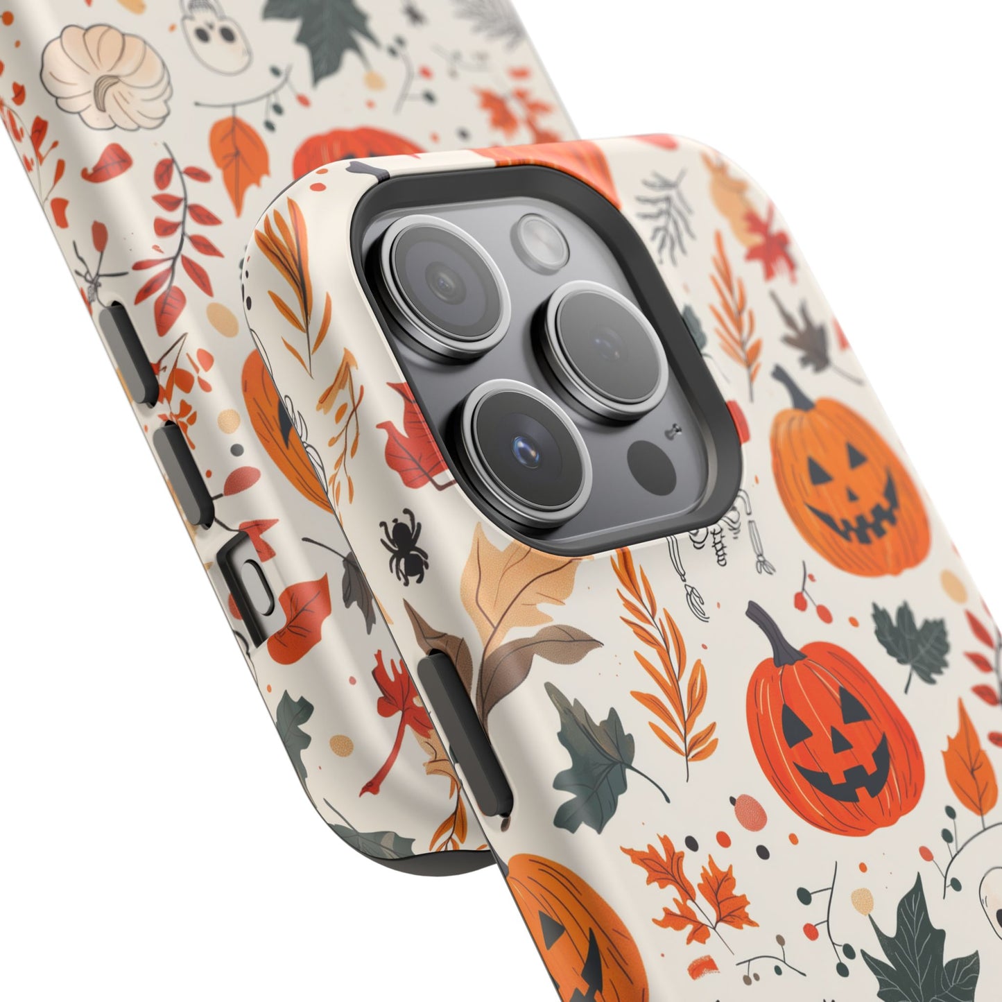 Halloween Pumpkin & Skeleton MagSafe iPhone Case – Spooky Autumn Design