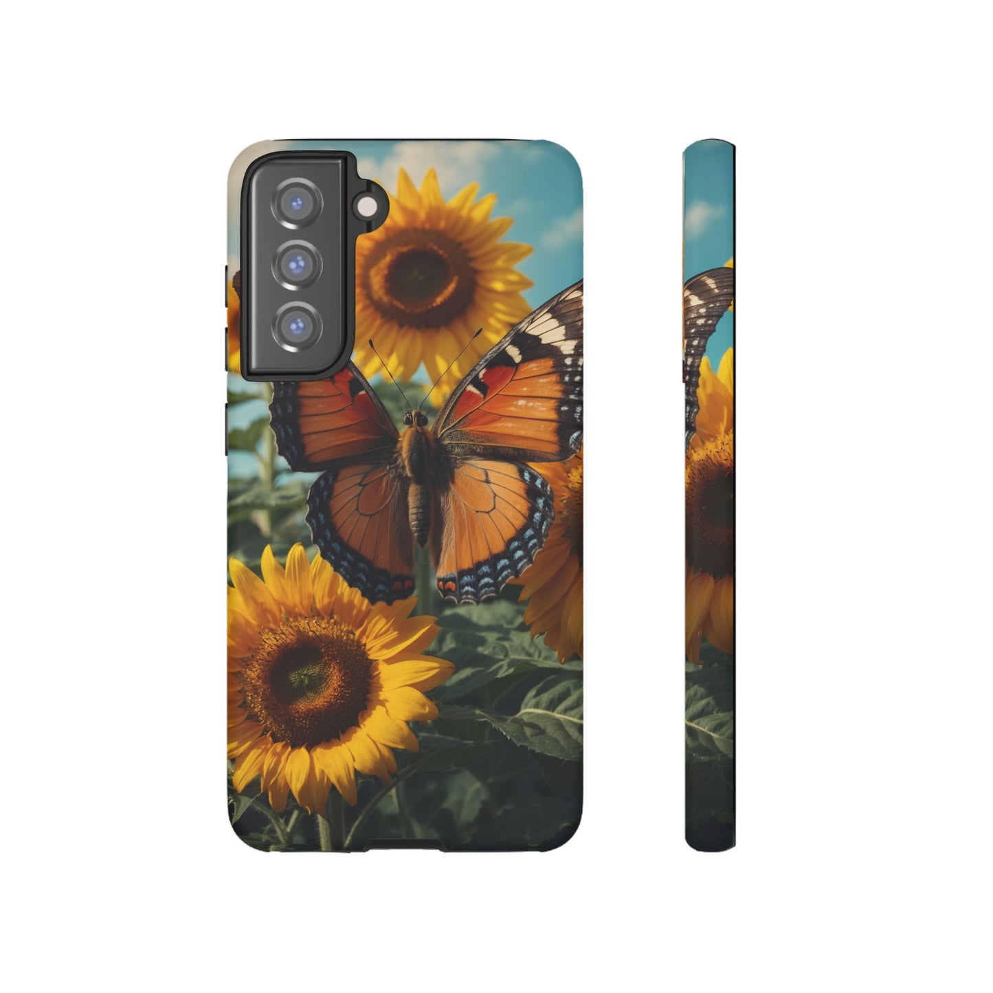 Vibrant Butterfly & Sunflower – Samsung Galaxy Case