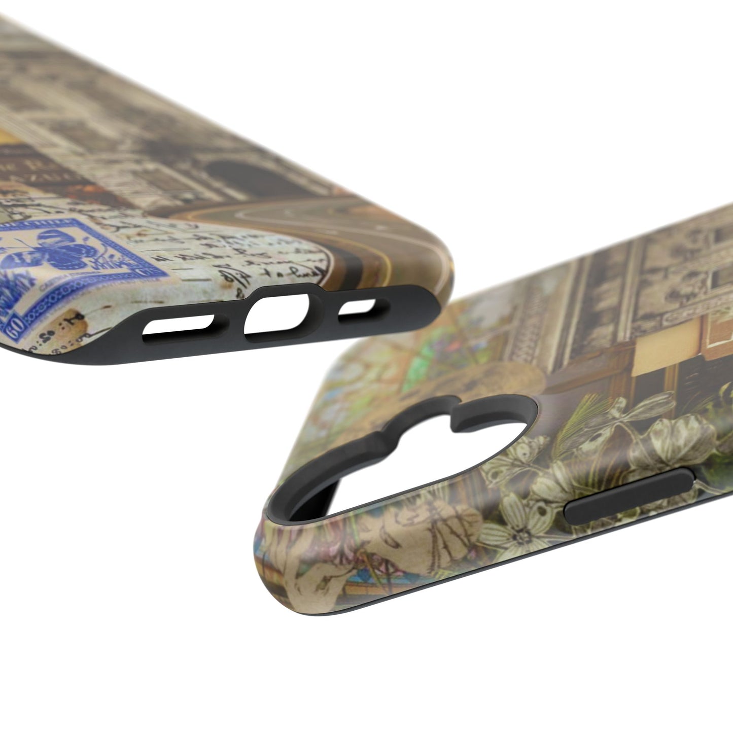 Whimsical Road Trip Collage MagSafe iPhone Case – Dual-Layer Protection with Vintage Art and Adventure Design