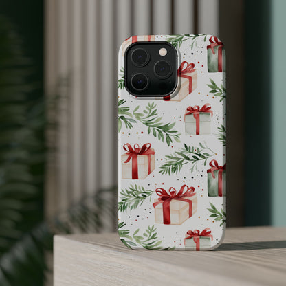 Watercolor Holiday Gifts & Greenery - MagSafe iPhone Series Case