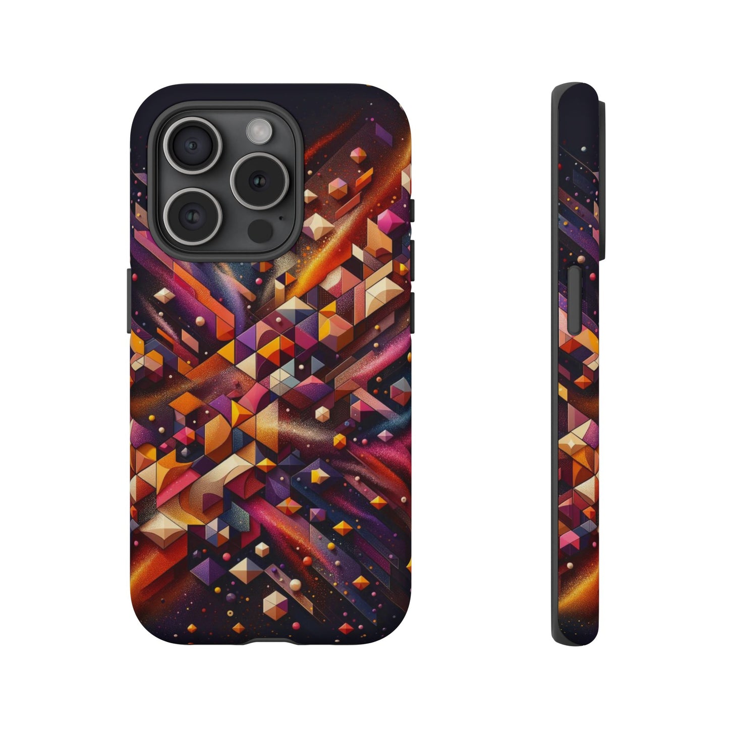 Vibrant Geometric Case | Futuristic Cosmic Art